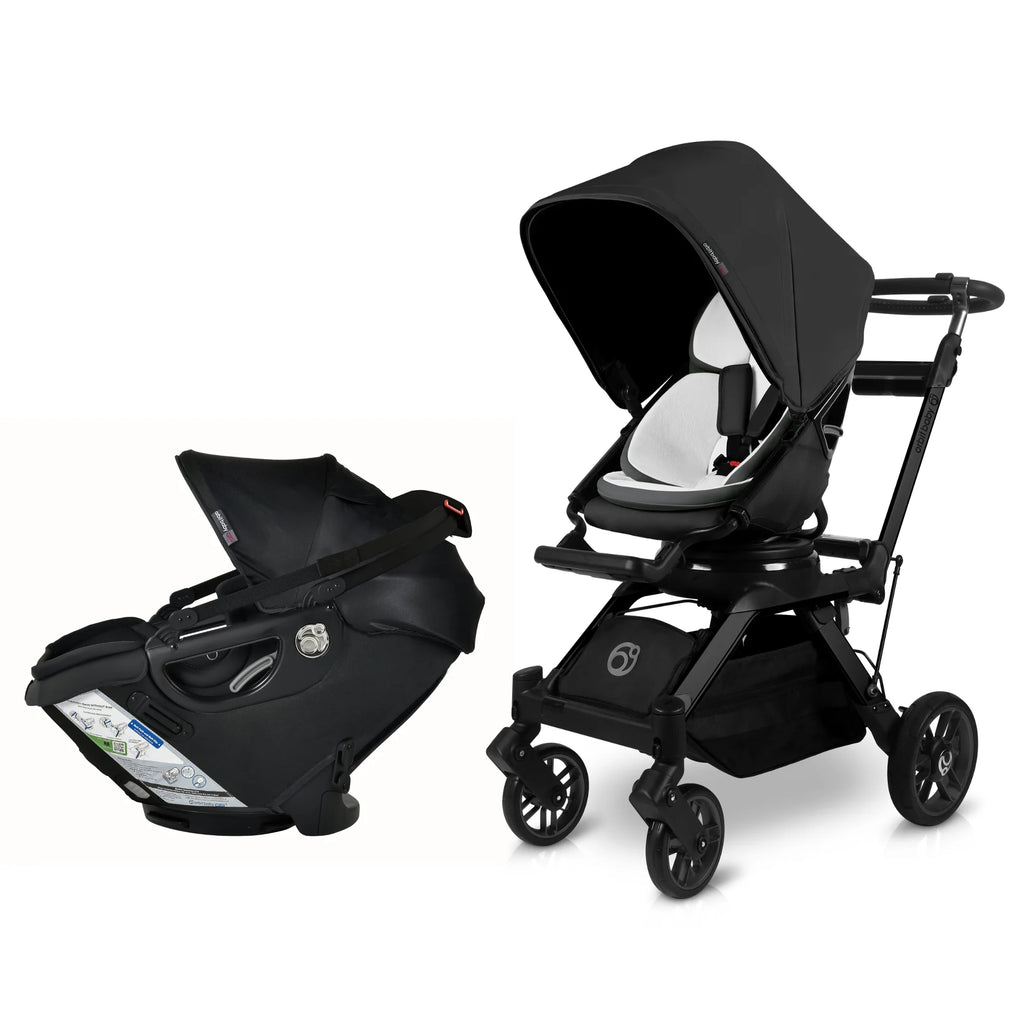 CosmoBaby Stroll & Ride Travel System in stroller configuration with infant car seat